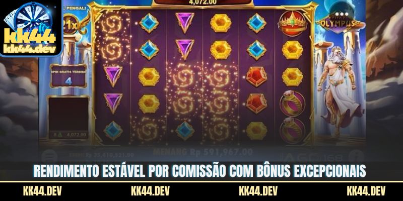 Rendimento estável por comissão com bônus excepcionais 